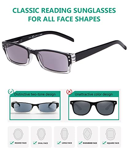 Image of Eyekepper 1.25 Reading Sunglasses Women, Grey Lens Readers for Men, 4 Pack