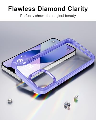 Image of HOOMIL Case for iPhone 13 Mini 5.4-Inch, Non-Yellowing, Drop Protection, Anti-Scratch Transparent Hard Back Phone Cover - Light Purple
