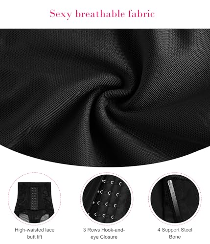 Nebility Shapewear Tummy Control Panties for Women Plus Size Faja Body Shaper Butt Lifter Panty High Waisted Shorts3