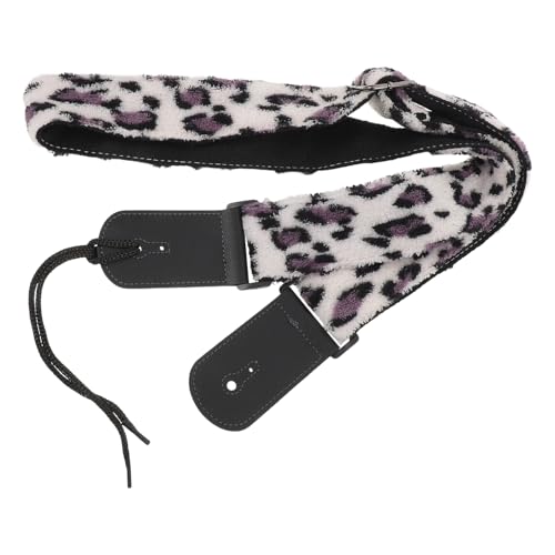 TINEASUR Correa para Guitarra Ajustable Estampado de Leopardo Acolchada de Felpa Gruesa Color Blanco...