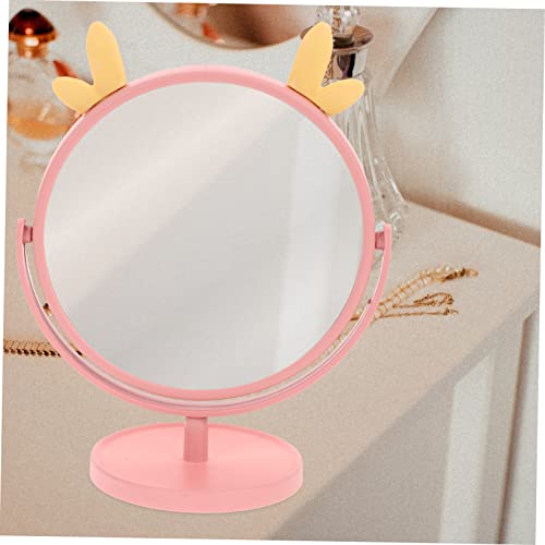 Espejo de maquillaje de mesa portátil FRCOLOR 2 pcs con diseño rosa miniatura 3