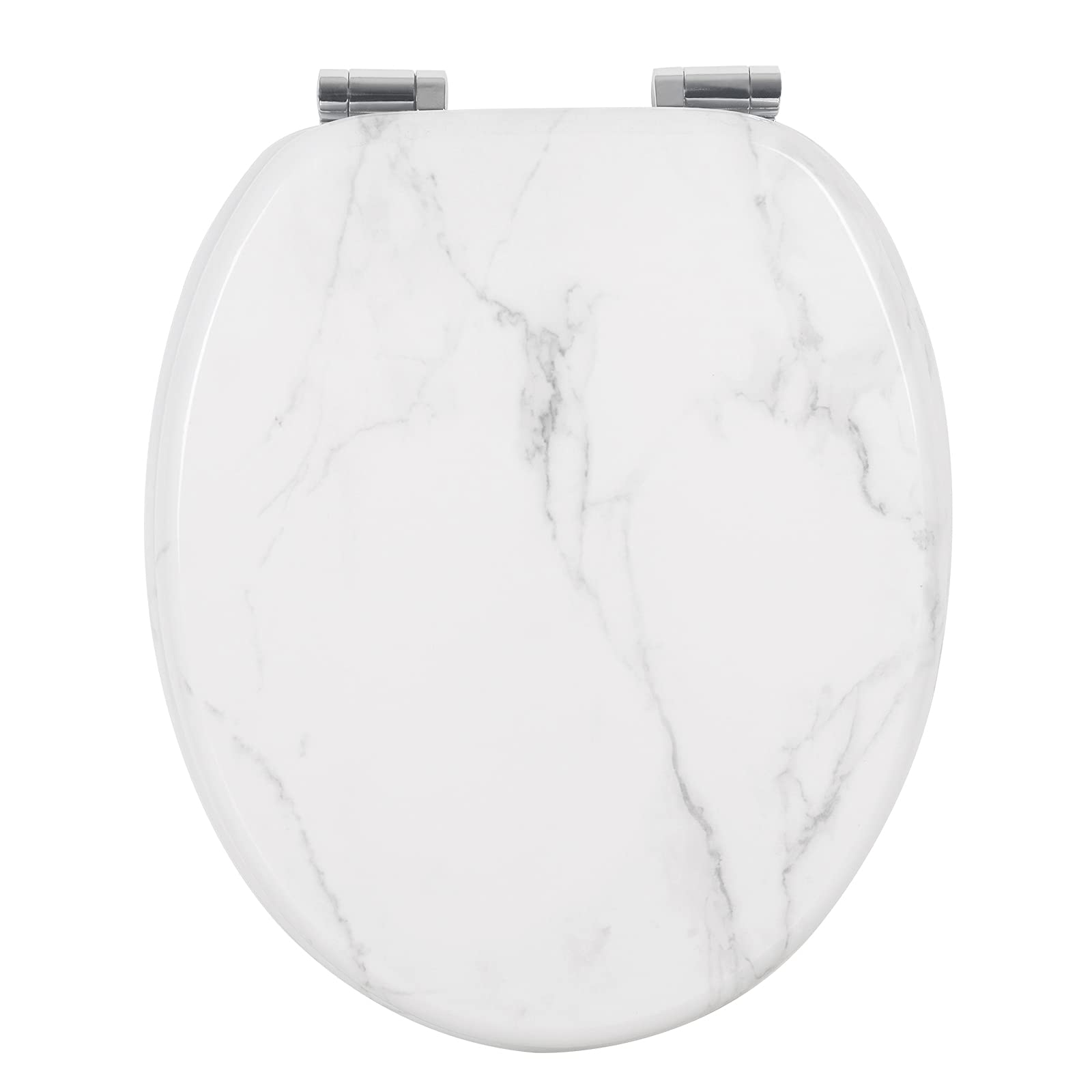 WOLTU Wooden Toilet Seat, Soft Close WC Seat with Strong Hinge Ideal for Standard Toilet Granite
