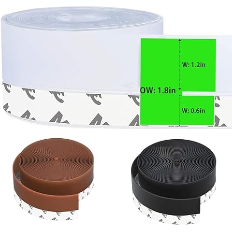 1.8in Weather Stripping Door Seal – Thickened Silicone, Strong Adhesive, Maximum Coverage for Sealing Wide Gaps, Ideal for Extreme Weatherproofing Cover