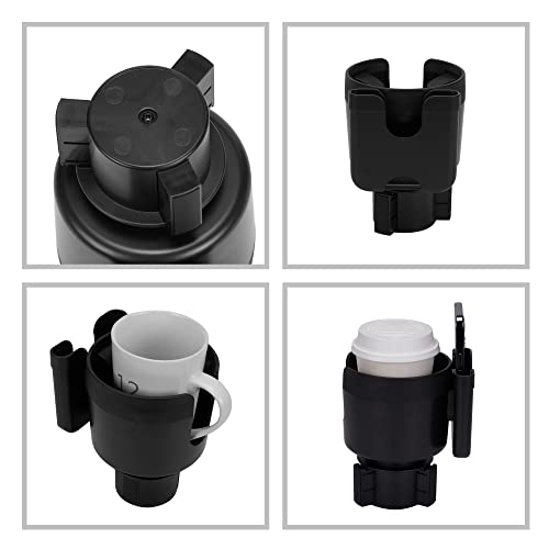 Image of Large Size Car Cup Holder Expander with Cell Phone Holder Adjustable Base U-Shaped Slot Cup Holder Adapter Compatible with All Kinds of Cups and Bottles