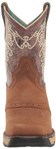 Corral Boots Women's Farm & Ranch Saddle Vamp Hydro-Resistant Arch-Support Handcrafted Western Mid Calf Boot, Brown Top, 72