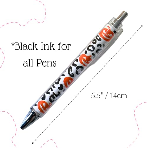 Set de 12 bolígrafos gel negro con diseños de Halloween miniatura 3