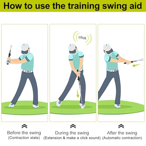 Auxílio retrátil de balanço de golfe para treinamento de velocidade de golfe, treinador de swing de