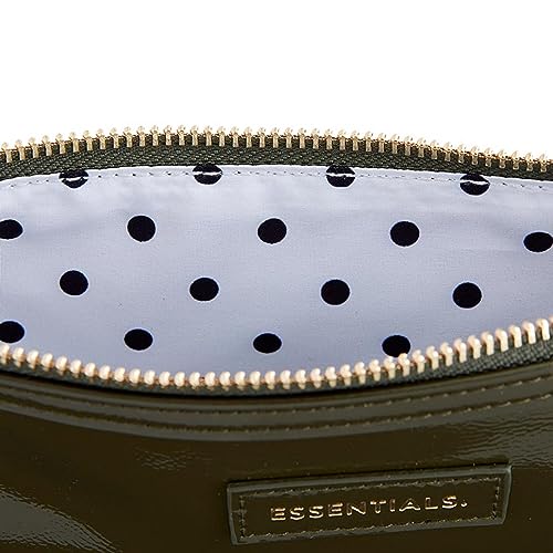 Petit sac à main mixte fermeture éclair pochette cuir verni sangle 9"x5"