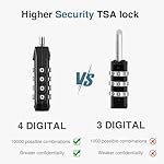 Puroma TSA Locks for Luggage, 2 Pack Luggage Locks TSA Approved 4-Digit Combination Cable Travel Lock Zinc Alloy for Suitcases, Bags, Toolboxes, Backpacks & Gym Lockers (Black) - Image 4