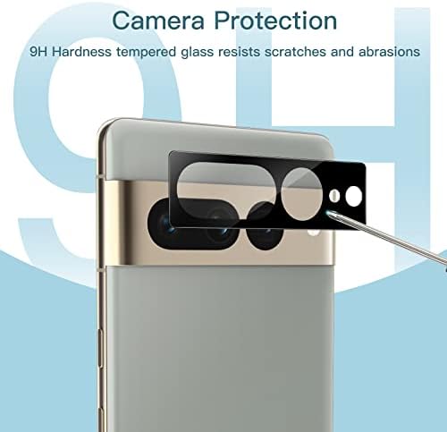 JETech Ochraniacz Ekranu dla Google Pixel 7 Pro z Obiektyw Aparatu Ekranu, Elastyczna Folia TPU, Odciski Palców ID Kompatybilny, HD Przezroczyste, 2 Sztuki Każdy