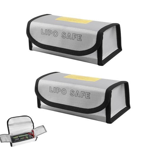 Lipo Safe Bag, 2 Stück Lipo-Sicherheitstasche, Feuerfeste Sicherheitsschutztasch, Feuerfest Explosionsgeschützte Akku Tasche, Akkus Lipo-Akku-Aufbewahrungsbox für Charge, Lipo Akku Tasche