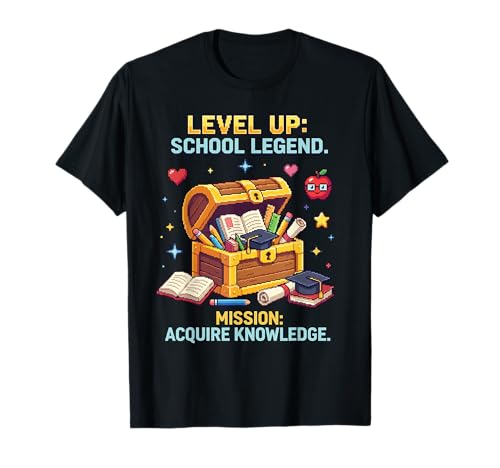 Level Up School Legend Video Game Pixel Art Graduation T-Shirt
