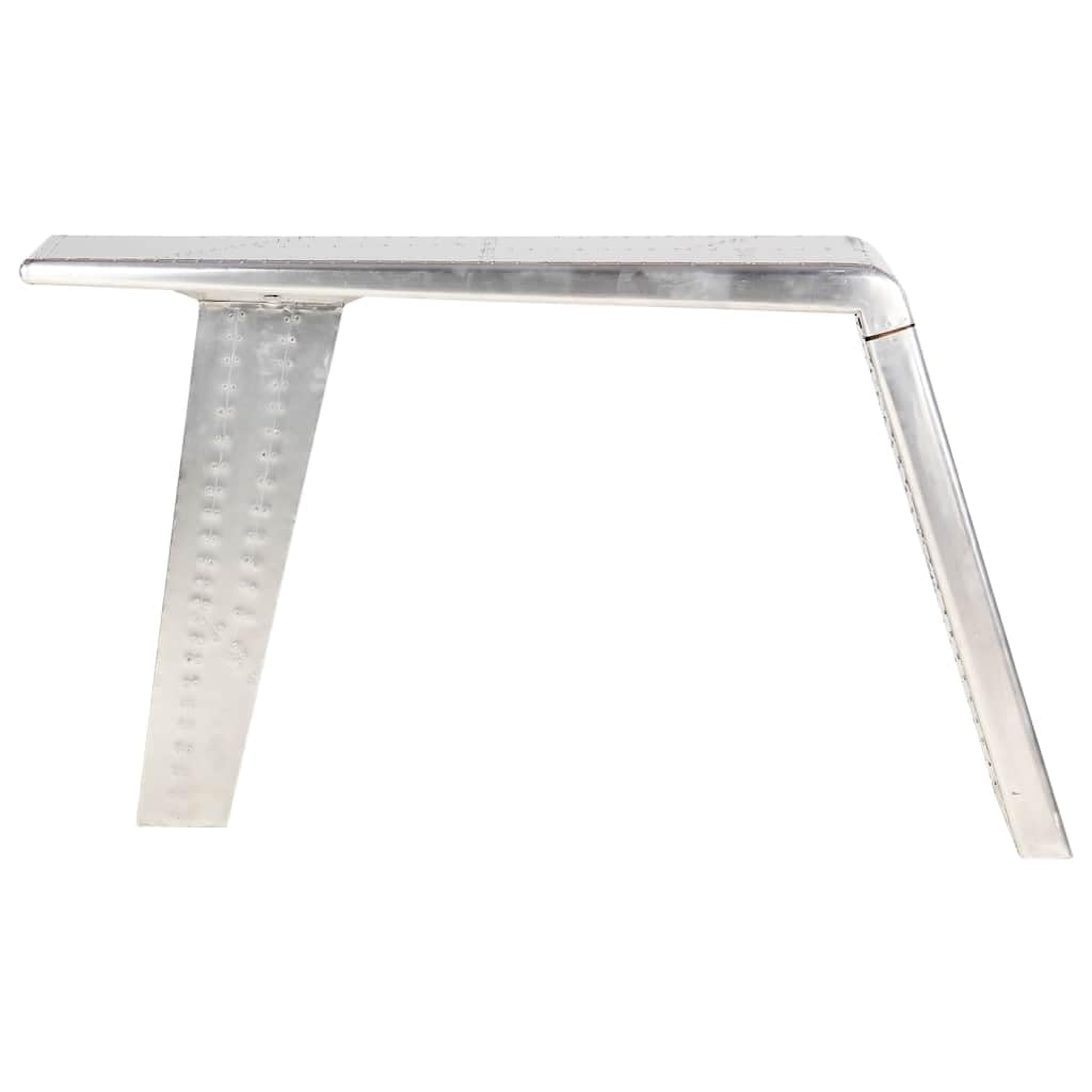 Biurko styl lotniczy 112 x 50 x 76 cm metal srebrny