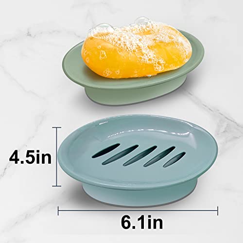 3-Pack Soap Dish With Drain Soap Holder, Soap Saver Easy Cleaning, Stop Mushy Soap Tray For Shower Bathroom Kitchen #TOP4