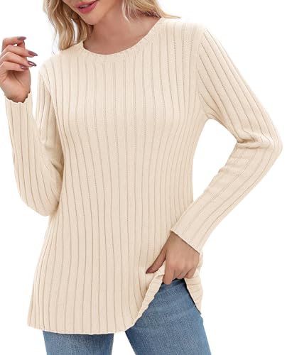 Image of Urban CoCo Women's Lightweight Crewneck Pullover Sweaters Long Sleeve Fall Knitted Sweater Tops