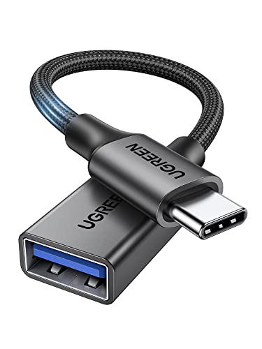 UGREEN 10Gbps USB C to USB Adapter Aluminum Nylon Braided OTG Cable Black