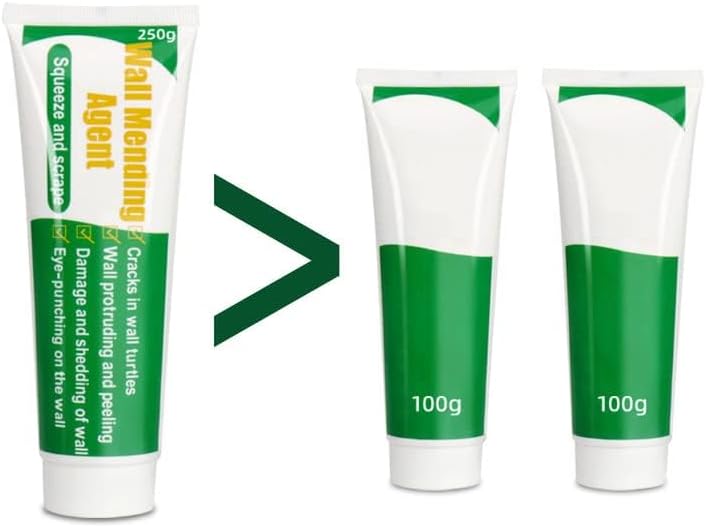 Miniatura 3 de Reparación de agujeros de masilla de pared de 8.82 oz, agente reparador de pared seguro, kit de reparación de paneles de yeso con boquilla, espátula