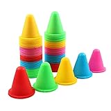 Amusingtao 3 Zoll Slalom Hütchen Rollschuhe Slalom Kegel für Rollschuhe, Mini-Trainingskegel für Rollschuh- und Skate-Praxis(20 stücke zufällig)