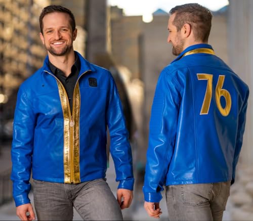 Fall out 76 Jacket | Fallout Vault Jacket | Vault Fall out 76 Blue Faux Leather jacket3