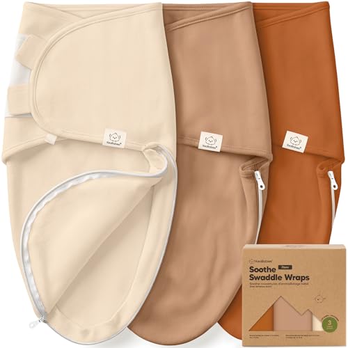 Image of Baby Swaddle Sleep Sacks with Zipper - 3-Pack Swaddles for Newborns 0-3 Months, Infant, Baby Girls, Boys, Soft & Durable Newborn Sleep Sack, Easy Diaper Change Swaddling Blanket (Terracotta, OS)
