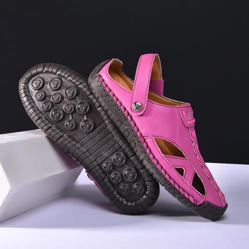 Sandales cuir bout couvert offrant protection et semelle crantée