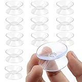 Voarge 12* Saugnapf Pad Doppelseitige Kunststoff Ohne Haken, Doppelseitige Saugnäpfe für Glastischplatten, um das Gleiten der Glastischplatte zu verhindern