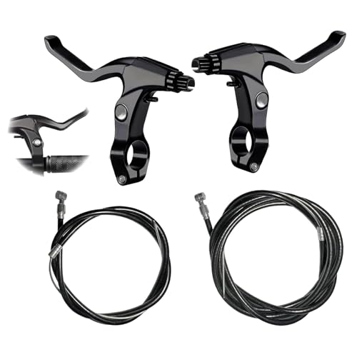 Leve Freno Bici è progettato per essere compatibile con tutti i tipi di biciclette, comprese 2 Pezzi di cavi freno + 2 Pezzi di leve freno, lunghezza cavo freno anteriore 72 cm/28 in+ lunghezza cavo freno posteriore 172 cm/68 in.