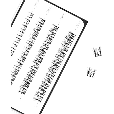 i-Laesh Lash Clusters - DIY Eyelash Extensions 40 Clusters - Mega Volume D Curl Individual Lashes Cluster Extensions for DIY at Home (Natural, D - 10-16 mm) Cover
