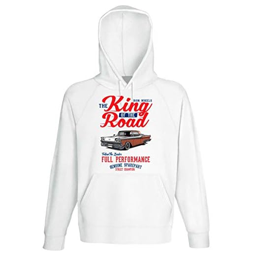 TEESANDENGINES Ford Fairlane 500 Galaxie skyliner 1959 järnhjul kung vit huvtröja