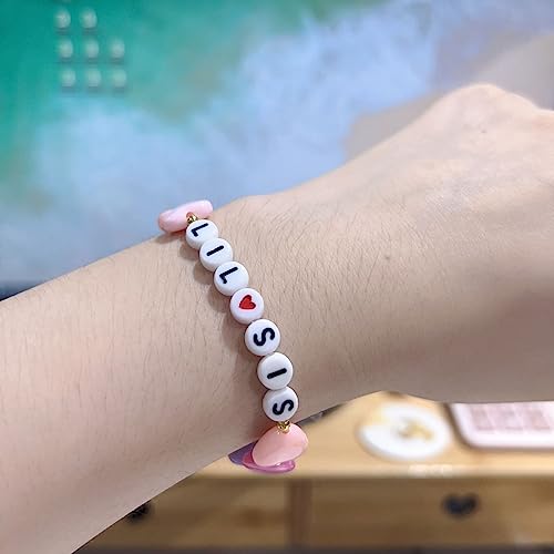 Fuqimanman2020 Big Sister Bracelet Colorful Little Sister Bracelet Letter Beads Bracelet for Sister Jewelry Gift3
