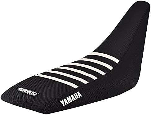 2009 - 2020 Yamaha YFZ 450R Seat Cover All Black / White Ribs GRIPPER QUAD #201 - Foto 6