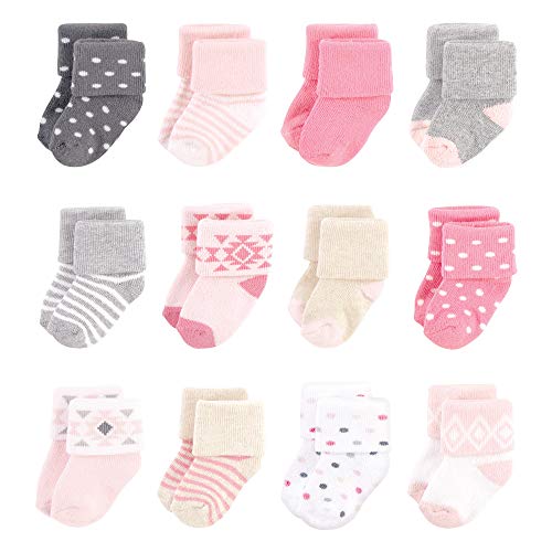 Image of Hudson Baby Baby Girls' Cotton Rich Newborn and Terry Socks