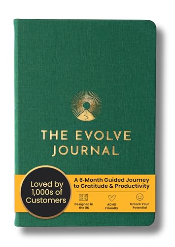 THE EVOLVE JOURNAL, 6-Month Guided Gratitude and Productivity Journal, ADHD