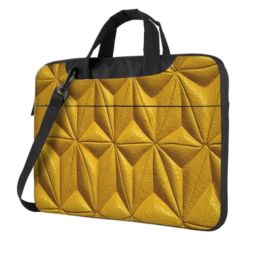 Pochette PC 15.6 pouces jaune géométrique idéale pour le bureau et les déplacements urbains