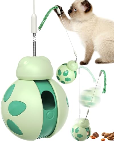 CyunCmay Juguetes para Gatos Tumbler, Juguetes Gatos Interactivos, Juguetes para Adultos/Gatitos, Juguete Gato con Dispensador de Golosinas, Regalos para Gatos para Aliviar el Aburrimiento