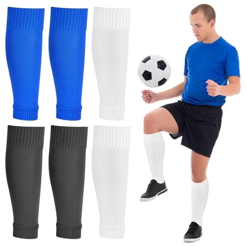 Peaken Football Sock Sleeve, 3 Pair Team Leg Sock Black Sock Sleeve Football for Football Running or Training Beginner (Adult