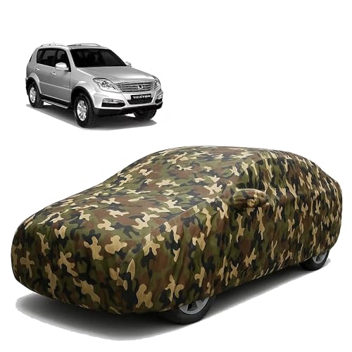 Image of Sulfar 100% Waterproof Car Body Cover for SsangYong Rexton - Triple-Stitched Dustproof UV, Heat & Rain Protection with Mirror Pockets, Full-Bottom Elastic & Free Storage Bag - All-Weather Indoor Outdo