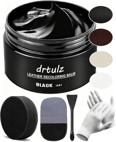 drtulz Black Leather Recoloring Balm, Leather Color Restorer...