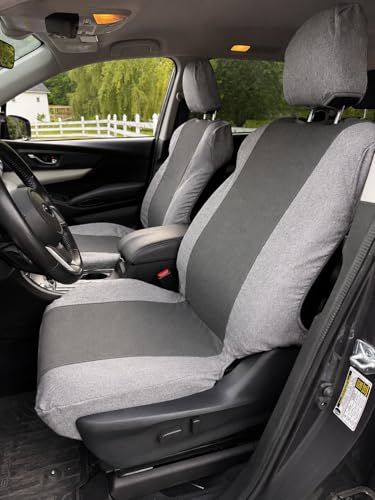 Durafit Seat Covers Pickup/SUV High Back Buckets seat Covers, Suitable for Seats with Side airbags, Inside armrests and Twin headrest shafts.Gray Twill with Dark Gray Twill Inserts for Comfort.
