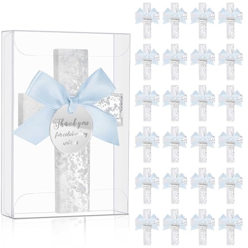 24 Cruz Magnética Decorativa para Bautizo con Caja Acrílica