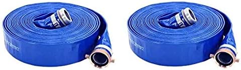 PVC Discharge Hose Assembly, Blue, 2" Male X Female NPSM, 65 psi Max Pressure, 50' Length, 2" ID (2-(Pack))