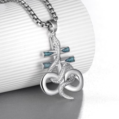 Satanic Necklace S925 Sterling Silver Leviathan Necklace Satanic Jewelry Gifts for Men Women2