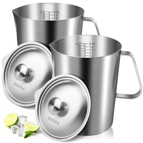 Jarra medidora de acero inoxidable 2 L pack 2 piezas miniatura 1