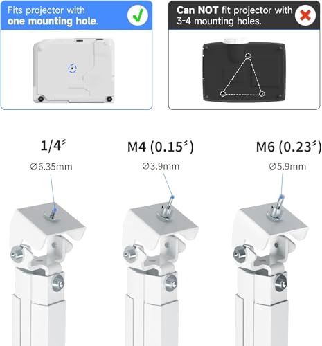 Image of suptek Extended Mini Projector Ceiling Mount Adjustable Wall Mount with Thread Adapters for Projector DVR Camera, Max 21inch (PR05MINI)