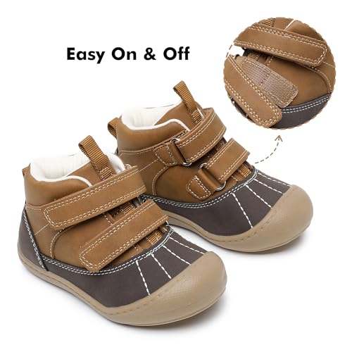 Ahannie Toddler Boots for Boys Girls – Baby Water-Resistant First Walker Fall & Winter Boots with Protective Toe4