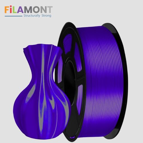 Image of FiLAMONT PLA Silk Filament 1.75mm, 3D Printer Filament, Shiny Silk 1.75 PLA Filament, 1kg(2.2Lbs) /Spool (Silk Purple)