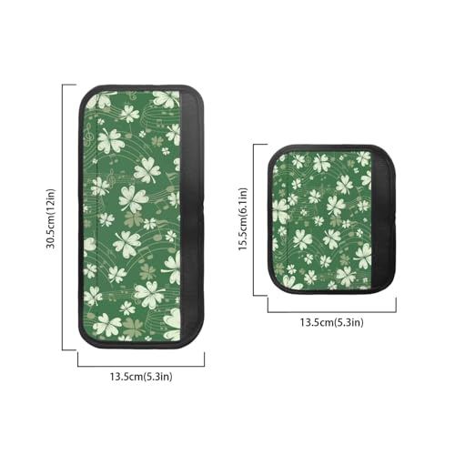 Image of Refrigerator Door Handle Covers Pack of 6 Anti-Stain Kitchen Appliances Handle Protector Fridge Microwave Decor and Accessories, Musical Note Shamrock Clover Print Green St. Patrick's Day
