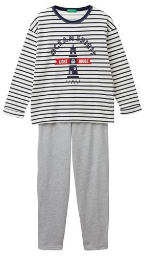 United Colors of Benetton Pig(Maglia+Pant) 3D720P07B Set di Pigiama, Multicolor, 100 Bambino