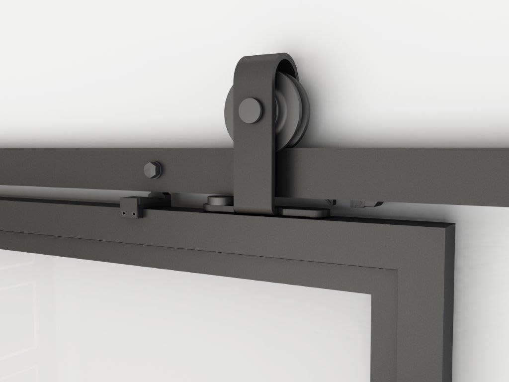 Schulte porte coulissante intérieure loft verre 102x220 cm noir softclose