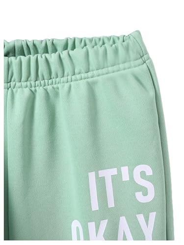 SweatyRocks Boy's 2 Piece Outfits Letter Print Long Sleeve Drop Shoulder Sweatshirt and Sweatpants Set4